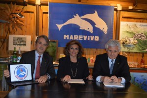 Rosalba Giugni, presidente di Marevivo, fra Roberto Emanuele de Felice, presidente LIV, e Alessandro Maria Rinaldi, presidente di LegaVela Servizi