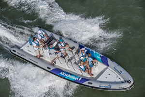 Guests enjoy the ‘leg jumping’ experience at the start of each leg in the Volvo Ocean Race.