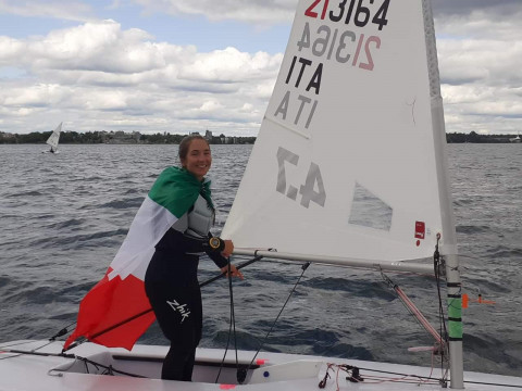 Alina Iuorio dopo il traguardo della manche finale