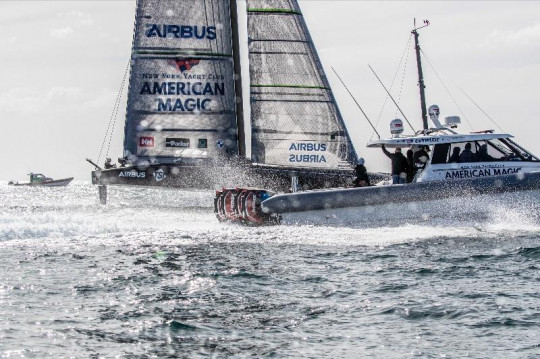 DEFIANT during testing operations on the Hauraki Gulf in New Zealand. (Image: Will Ricketson)