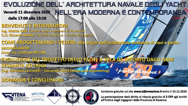 L’Ammiraglio di Squadra (r) Cristiano Bettini e lo yacht designer Giovanni Ceccarelli insieme nel webinar