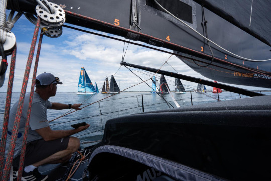 Practice racing ahead of the start of The Ocean Race Europe from Lorient, France.