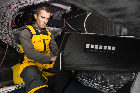 Armel le Cléacʼh has now been wearing Musto waterproofs and working with Mustoʼs technical department to improve them for more than 10 years.