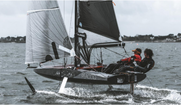 Take off at the boot Düsseldorf : Peacoq sailing with foils
