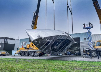 KM Yachtbuilders turns aluminium hull Pelagic 77
