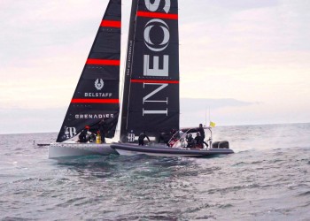 Ineos Britannia's AC40 suffers fire onboard whilst training in Barcelona