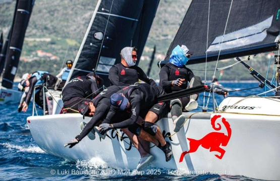 Lukasz Podniesinski's Razjaren CR0867 with Ante Cesic at the helm - Luki Baustoffe CRO Melges 24 Cup 2025 - Trogir | Melges 24 European Sailing Series 2025 © regate.com.hr