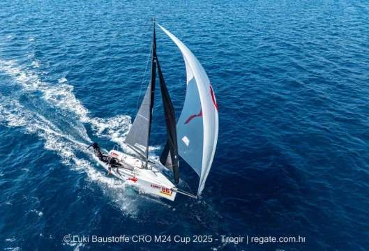 Lukasz Podniesinski's Razjaren CR0867 with Ante Cesic at the helm - Luki Baustoffe CRO Melges 24 Cup 2025 - Trogir | Melges 24 European Sailing Series 2025 © regate.com.hr