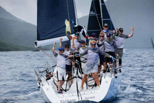 Steve Rigby’s chartered J/122 El Ocaso claims the Lord Nelson Trophy & CSA Racing 3 at Antigua Sailing Week © Paul Wyeth/pwpictures.com