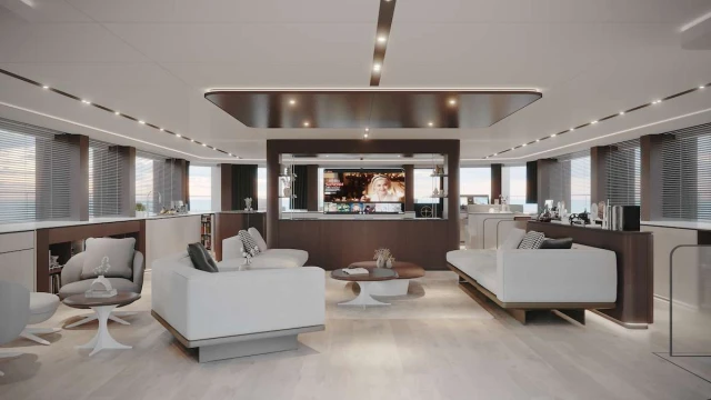 VisionF Yachts unveils interiors of brand-new 30.7-metre aluminium catamaran