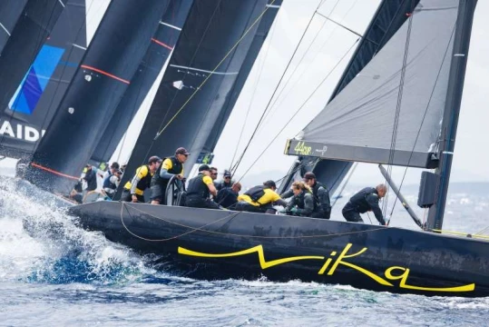 Team Nika leads the provisional ranking after five races, RC44 Porto Cervo Cup.

Photo credit: Nico Martinez/44Cup