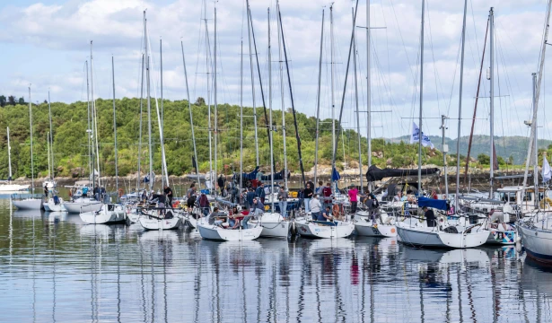 The competitive Hunter 707 fleet mustered in Tarbert Habour, Loch Fyne, ready to race tomorrow
at Jura  Scottish Series 2024.

photo Patrick Condy/PKC Media