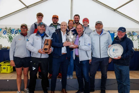 National YC, Dublin, Ireland’s Brian Hall and the crew of his Jura Scottish Series winning J/109 Something Else