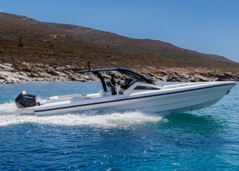 All set for the Technohull Alpha 40 debut at the 2025 Venice Boat Show