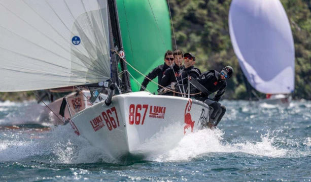 Lukasz Podniesinski's Razjaren CRO867 with Ante Cesic helming and Tonci Knezovic, Marin Plecas and Antonio Milisic in crew - 2025 Melges 24 European Sailing Series. © IM24CA