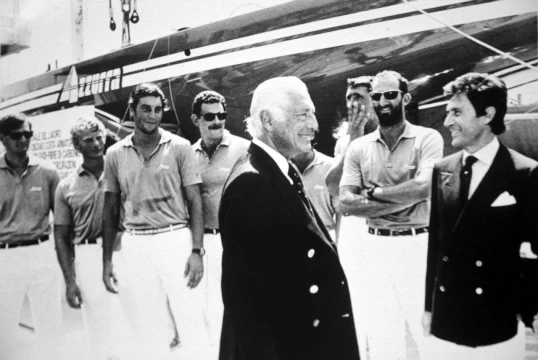 L'Avvocato' Gianni Agnelli with Riccardo Bonadeo in Porto Cervo