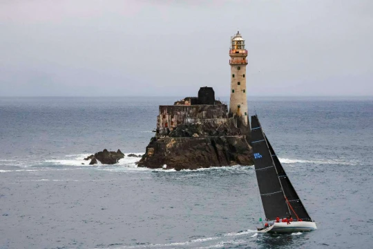 Black Pearl - the first Admiral's Cup boat at the Fastnet Rock © ROLEX/Carlo Borlenghi