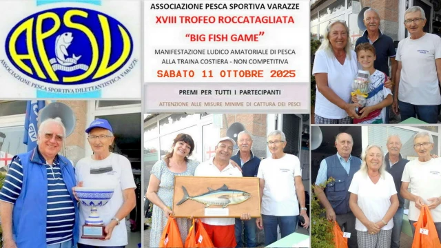 A Varazze si terrà la XIX edizione del Trofeo Roccatagliata - Big Fish Game