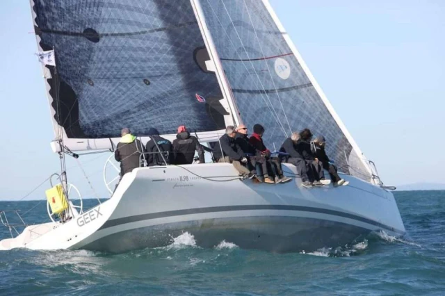 Le imbarcazioni partecipanti al Campionato Invernale in acqua  ad Ostia.