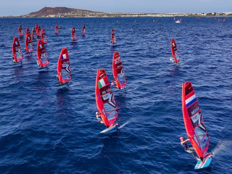 The 2026 Lanzarote International iQFOiL Games, day 1