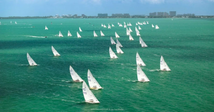 The Star fleet on Biscayne Bay at the 98th Bacardi Cup