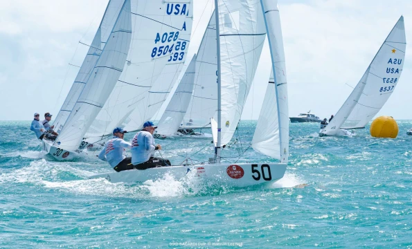 Cayard leads at the first mark of Race Two