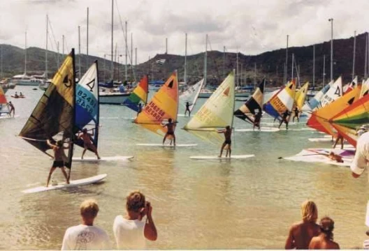 Windsurf competition during Antigua Sailing Week 1982 © ASW