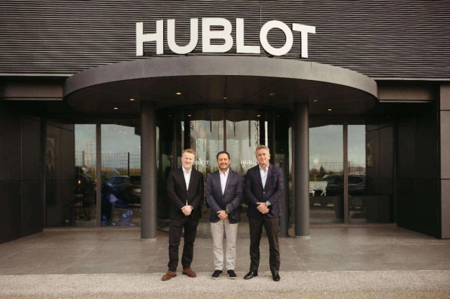 From left to right: Jamie Copas, Chief Executive Officer, E1; Julien Tornare, Chief Executive Officer, Hublot; Alejandro Agag, founder and Chairman, E1.