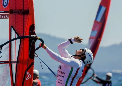 Federico Pilloni, an athlete from the YCCS Young Azzurra programme, wins silver at the French Olympic Week. Photo credit: Sailing Energy