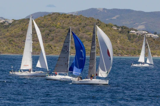 The fleet sailed from Green Island to Little Jumby/Maiden Island on Day Two © Tim Wright - Photoaction.com/ASW