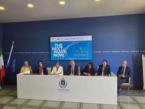 Un momento della presentazione del Blue Design Summit 2026, a La Spezia