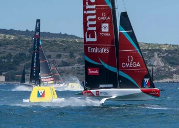 Race Day 1 opens the America's Cup Preliminary Regatta Sardinia with Compelling Racing