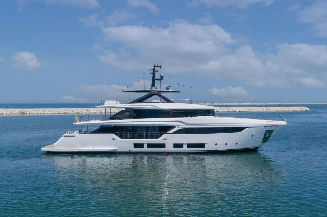 Custom Line Navetta 35, first hull launched in Ancona