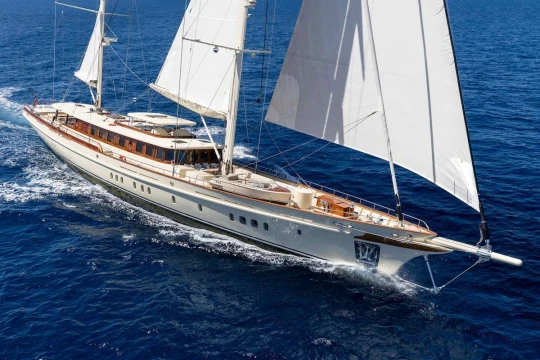 62m Simena superyacht revealed under sail for the first time